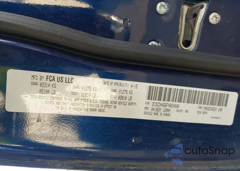 2015 Dodge Charger Sxt из США, поврежденный, VIN 2C3CDXHG6FH824606